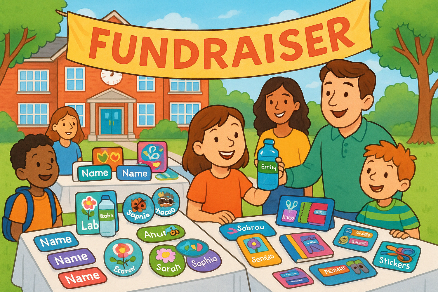 an image for a label company that fundraises at schools